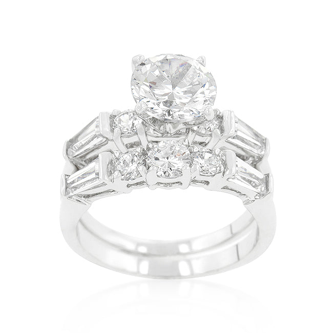 Irresistible Form Radiant Series Engagement Set with Large Center Stone - Friggin Jewelry Fashion