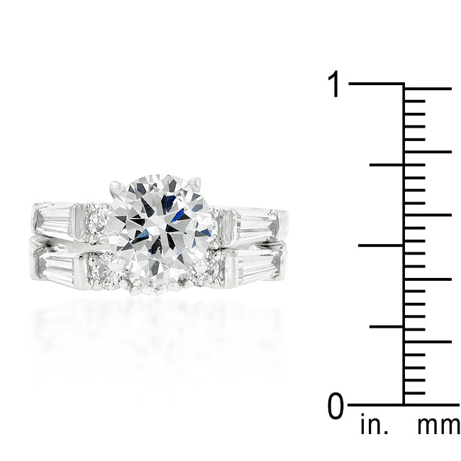 Irresistible Form Radiant Series Engagement Set with Large Center Stone - Friggin Jewelry Fashion