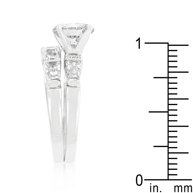 Irresistible Form Radiant Series Engagement Set with Large Center Stone - Friggin Jewelry Fashion