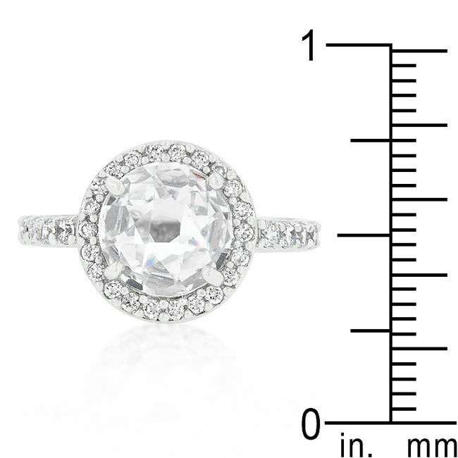 Bold Detail Modern Muse Halo Style Faceted Engagement Ring - Friggin Jewelry Fashion