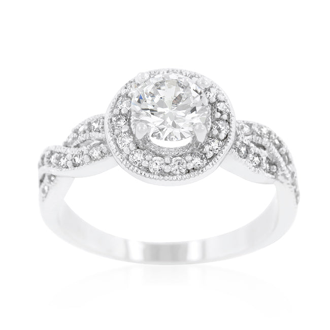 Playful Drama Studio Line Round Cut Halo Engagement Ring - Friggin Jewelry Fashion