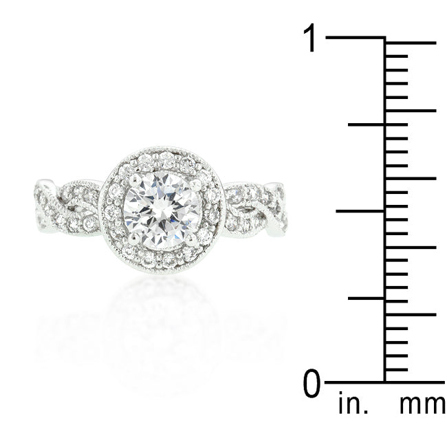 Playful Drama Studio Line Round Cut Halo Engagement Ring - Friggin Jewelry Fashion