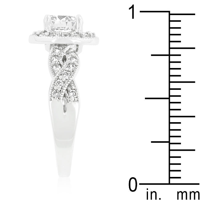 Playful Drama Studio Line Round Cut Halo Engagement Ring - Friggin Jewelry Fashion