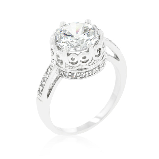 Regency Form Heritage Line Royal Crest Filigree Cubic Zirconia Ring - Friggin Jewelry Fashion