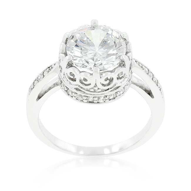 Regency Form Heritage Line Royal Crest Filigree Cubic Zirconia Ring - Friggin Jewelry Fashion