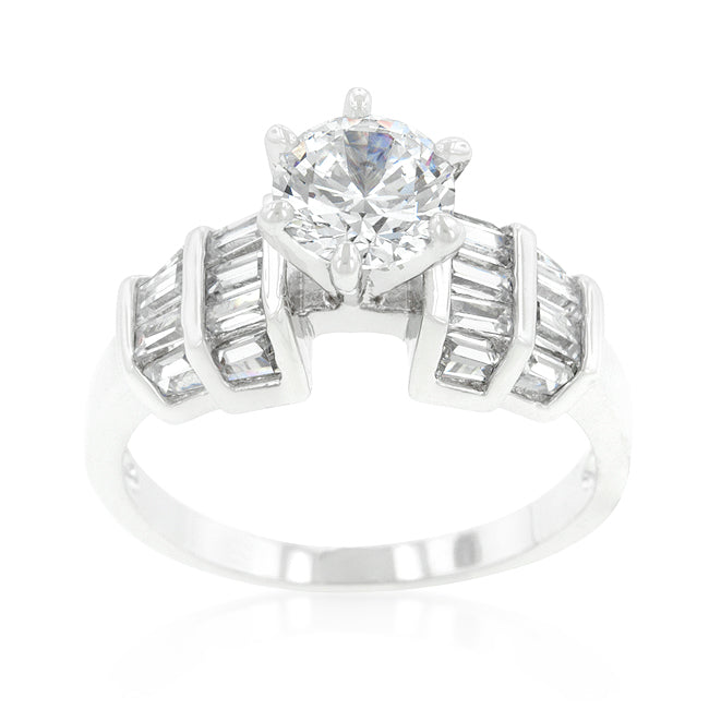 Regency Muse Signature Line Tapered Baguette Cubic Zirconia Engagement Ring - Friggin Jewelry Fashion