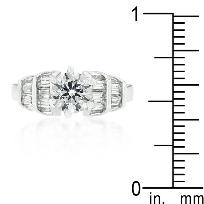 Regency Muse Signature Line Tapered Baguette Cubic Zirconia Engagement Ring - Friggin Jewelry Fashion