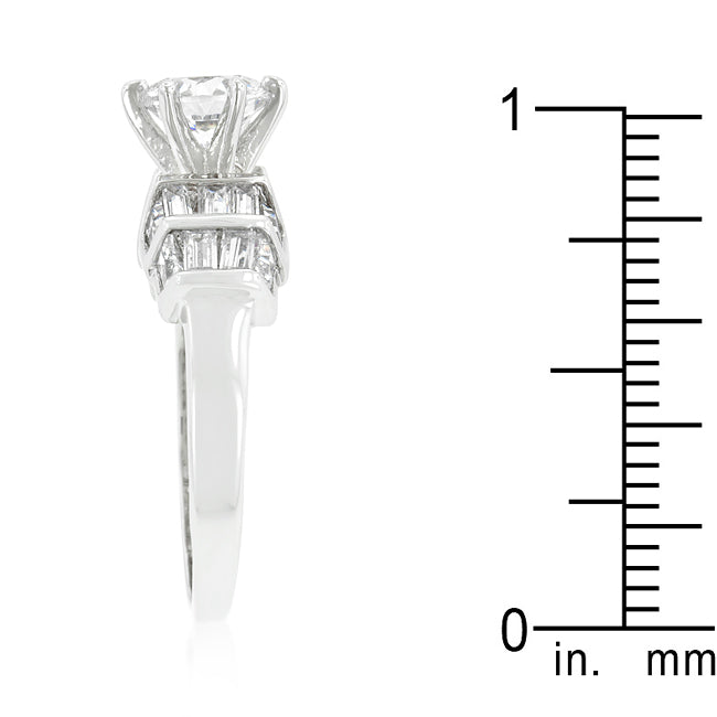 Regency Muse Signature Line Tapered Baguette Cubic Zirconia Engagement Ring - Friggin Jewelry Fashion