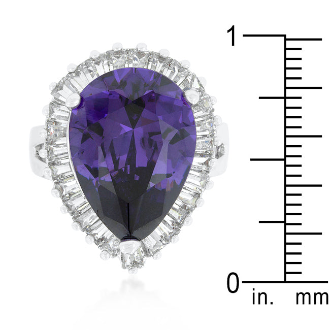 Effortless Charm Daily Icon Cubic Zirconia Purple and Clear Cocktail Ring - Friggin Jewelry Fashion