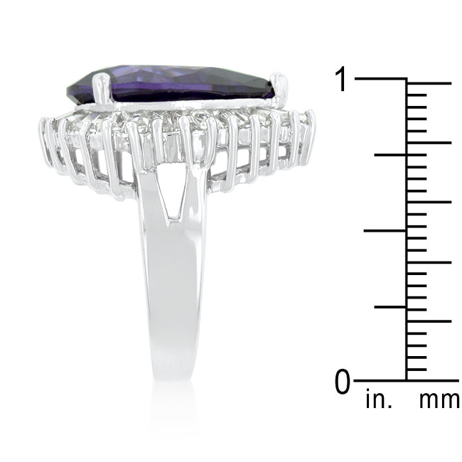 Effortless Charm Daily Icon Cubic Zirconia Purple and Clear Cocktail Ring - Friggin Jewelry Fashion