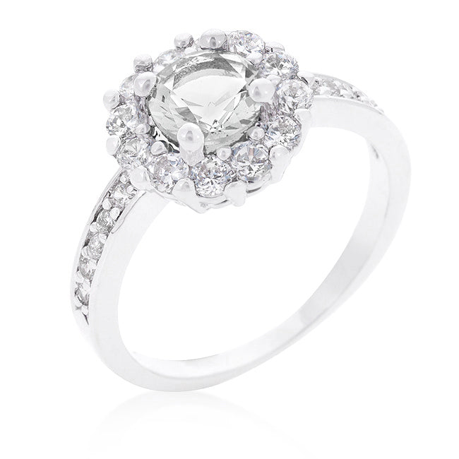 Smart Spark Modern Classic Bella Birthstone Engagement Ring in Clear - Friggin Jewelry Fashion