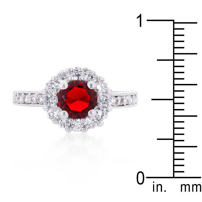 Signature Whisper Sleek Line Garnet Halo Engagement Ring - Friggin Jewelry Fashion