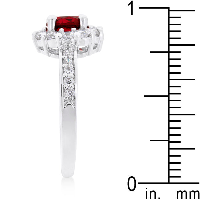 Signature Whisper Sleek Line Garnet Halo Engagement Ring - Friggin Jewelry Fashion