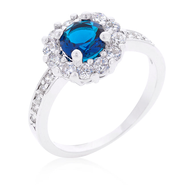 Bold Obsession Signature Line Sapphire Blue Halo Engagement Ring - Friggin Jewelry Fashion