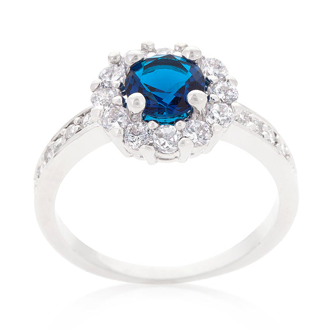 Bold Obsession Signature Line Sapphire Blue Halo Engagement Ring - Friggin Jewelry Fashion