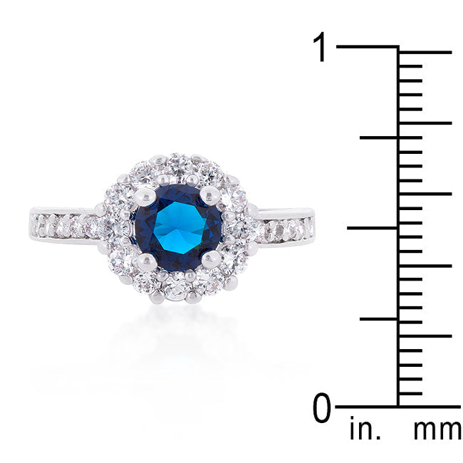 Bold Obsession Signature Line Sapphire Blue Halo Engagement Ring - Friggin Jewelry Fashion