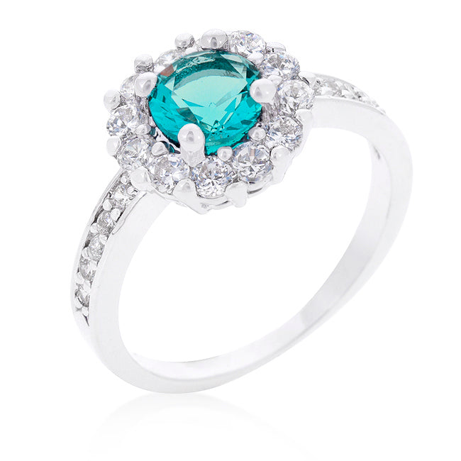 Classic Form Contemporary Edit Bella Birthstone Engagement Ring in Blue - Friggin Jewelry Fashion