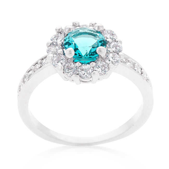 Classic Form Contemporary Edit Bella Birthstone Engagement Ring in Blue - Friggin Jewelry Fashion