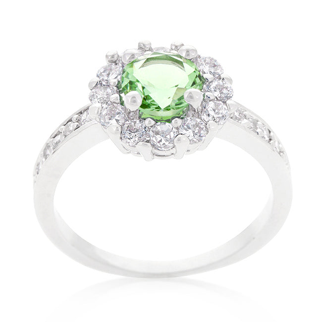 Faceted Whisper Couture Line Bella Birthstone Engagement Ring in Green - Friggin Jewelry Fashion