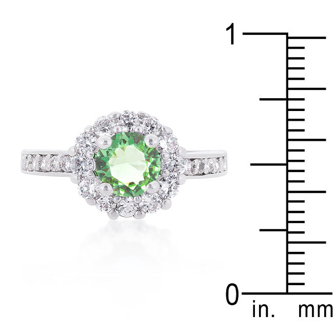 Faceted Whisper Couture Line Bella Birthstone Engagement Ring in Green - Friggin Jewelry Fashion