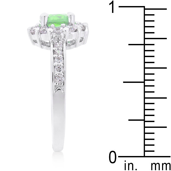 Faceted Whisper Couture Line Bella Birthstone Engagement Ring in Green - Friggin Jewelry Fashion