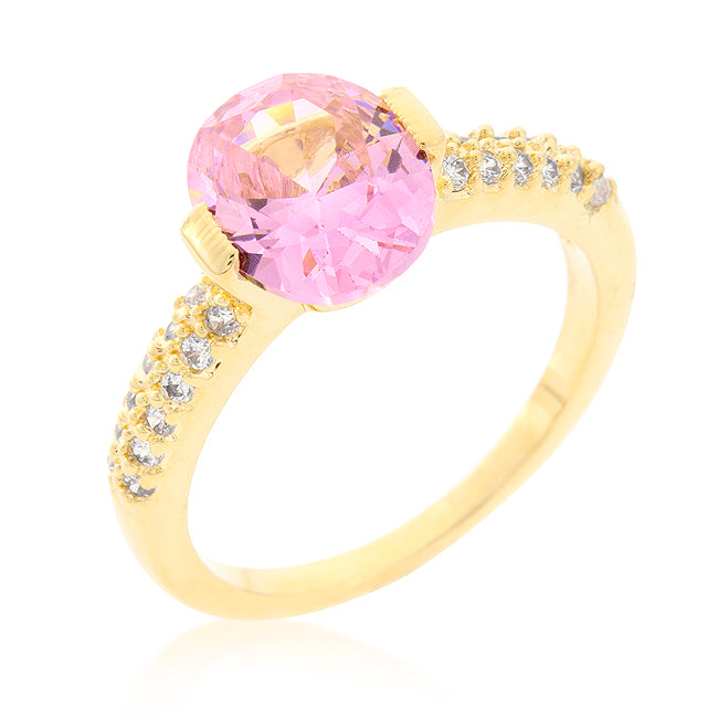 Twilight Drama Studio Edit Pink Oval Cubic Zirconia Engagement Ring - Friggin Jewelry Fashion