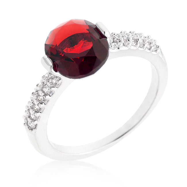 Starborn Icon Modern Line Red Oval Cubic Zirconia Engagement Ring - Friggin Jewelry Fashion