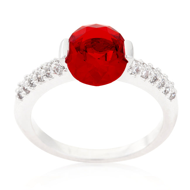 Starborn Icon Modern Line Red Oval Cubic Zirconia Engagement Ring - Friggin Jewelry Fashion