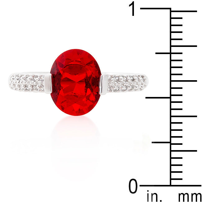 Starborn Icon Modern Line Red Oval Cubic Zirconia Engagement Ring - Friggin Jewelry Fashion