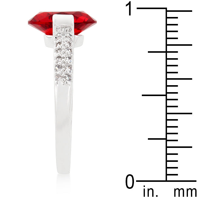 Starborn Icon Modern Line Red Oval Cubic Zirconia Engagement Ring - Friggin Jewelry Fashion