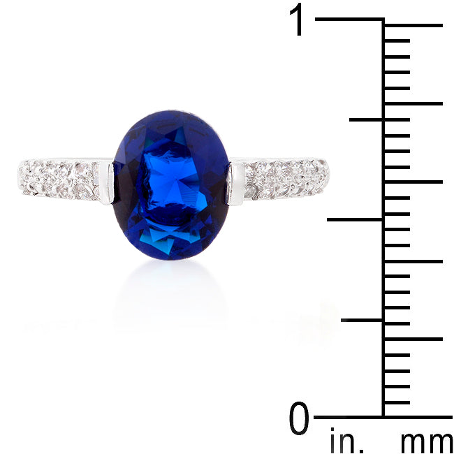 Bright Edge Studio Icon Blue Oval Cubic Zirconia Engagement Ring - Friggin Jewelry Fashion