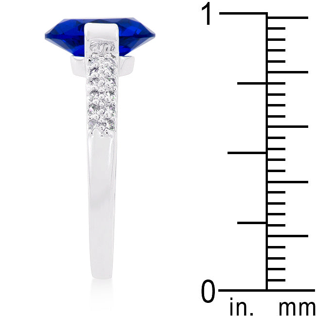 Bright Edge Studio Icon Blue Oval Cubic Zirconia Engagement Ring - Friggin Jewelry Fashion