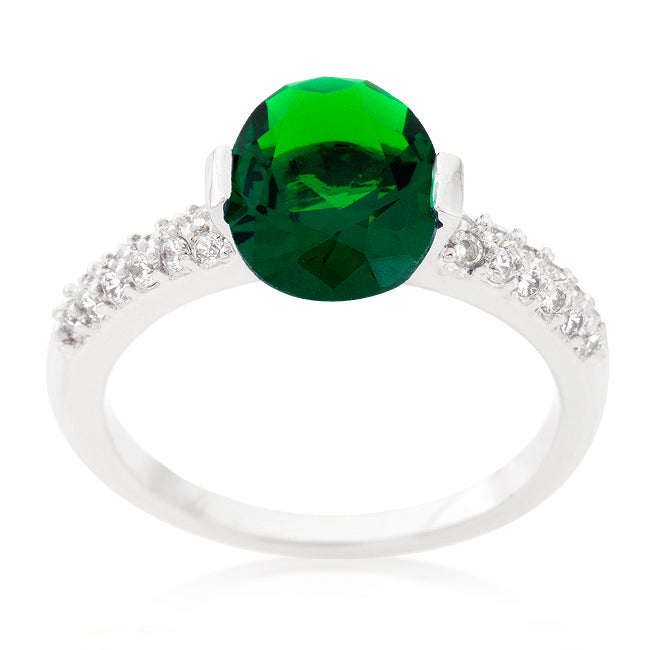 Fresh Spark Signature Icon Green Oval Cubic Zirconia Engagement Ring - Friggin Jewelry Fashion