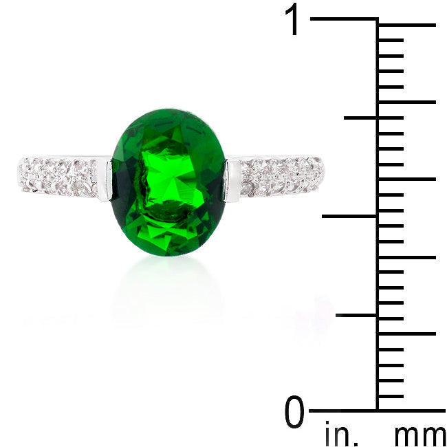 Fresh Spark Signature Icon Green Oval Cubic Zirconia Engagement Ring - Friggin Jewelry Fashion