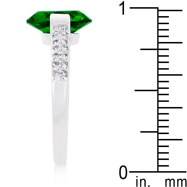 Fresh Spark Signature Icon Green Oval Cubic Zirconia Engagement Ring - Friggin Jewelry Fashion