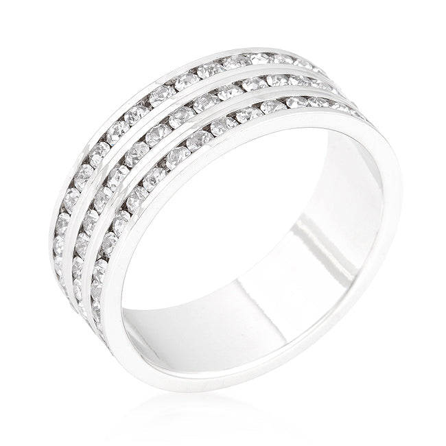 Everyday Edge Signature Icon Triple Row Crystal Eternity Band - Friggin Jewelry Fashion