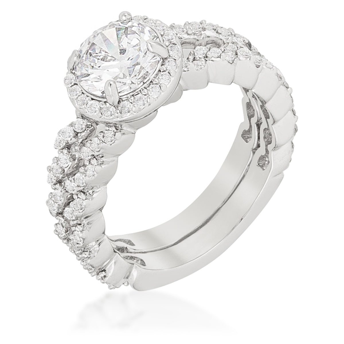 Covetable Icon Classic Line Zig Zag Wedding Set - Friggin Jewelry Fashion