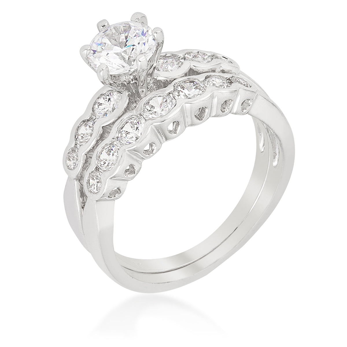 Radiant Edge Classic Series Graduated Wedding Set - Friggin Jewelry Fashion