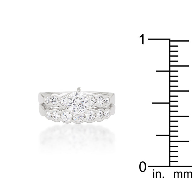 Radiant Edge Classic Series Graduated Wedding Set - Friggin Jewelry Fashion