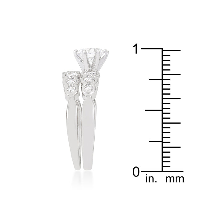 Radiant Edge Classic Series Graduated Wedding Set - Friggin Jewelry Fashion