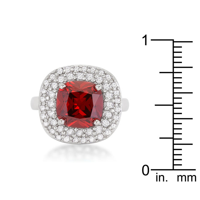 Twilight Drama Icon Series Micropave Red Bridal Cocktail Ring - Friggin Jewelry Fashion