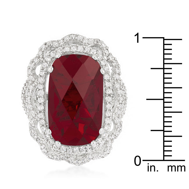 Clever Spark Modern Line Red Cocktail Crest Ring - Friggin Jewelry Fashion