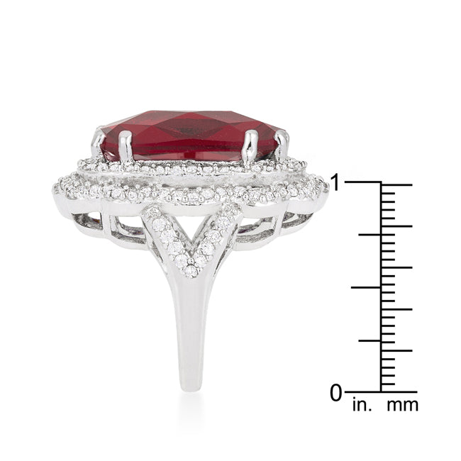 Clever Spark Modern Line Red Cocktail Crest Ring - Friggin Jewelry Fashion