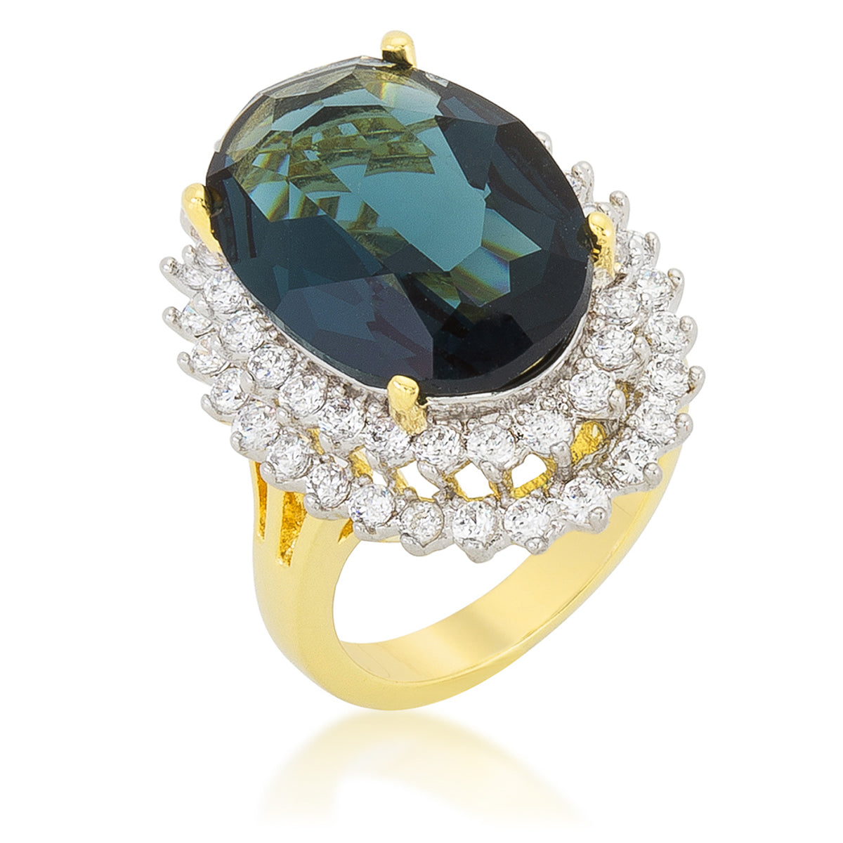 Studio Edge Signature Edit Two-tone Double Halo Cocktail Ring - Friggin Jewelry Fashion