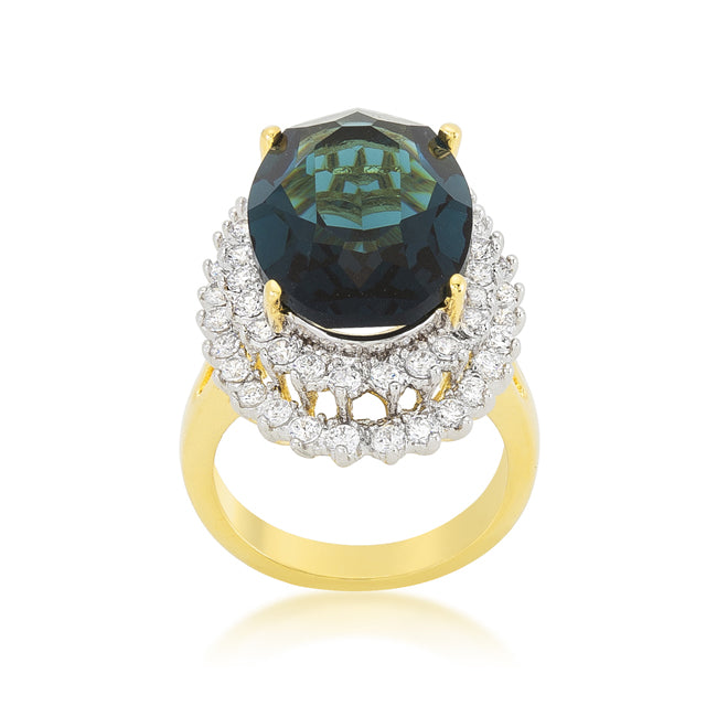 Studio Edge Signature Edit Two-tone Double Halo Cocktail Ring - Friggin Jewelry Fashion