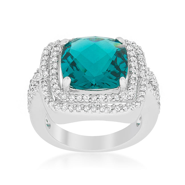 Classic Line Sculpted Edit Candy Aqua Cocktail Ring - Friggin Jewelry Fashion