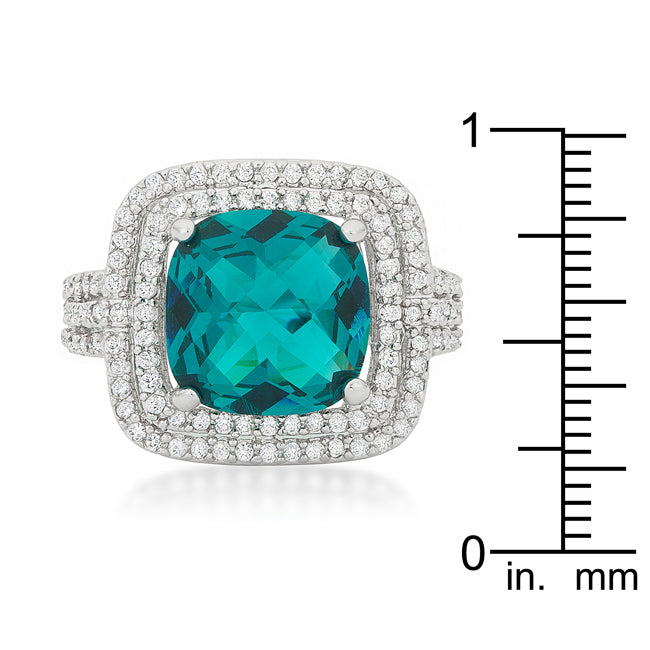 Classic Line Sculpted Edit Candy Aqua Cocktail Ring - Friggin Jewelry Fashion