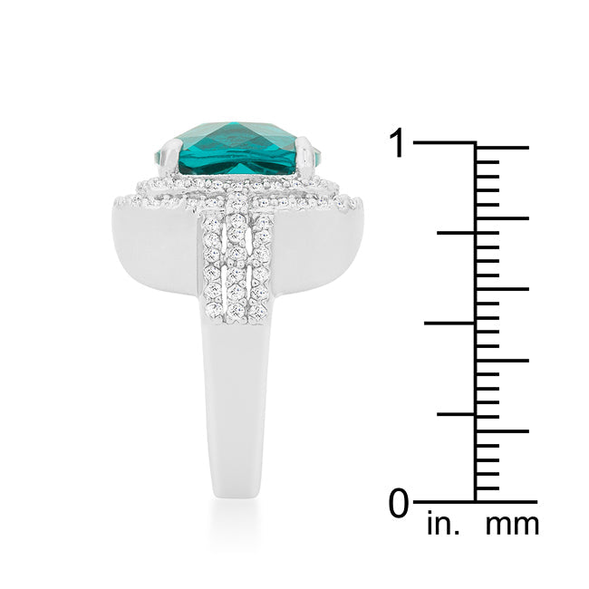 Classic Line Sculpted Edit Candy Aqua Cocktail Ring - Friggin Jewelry Fashion