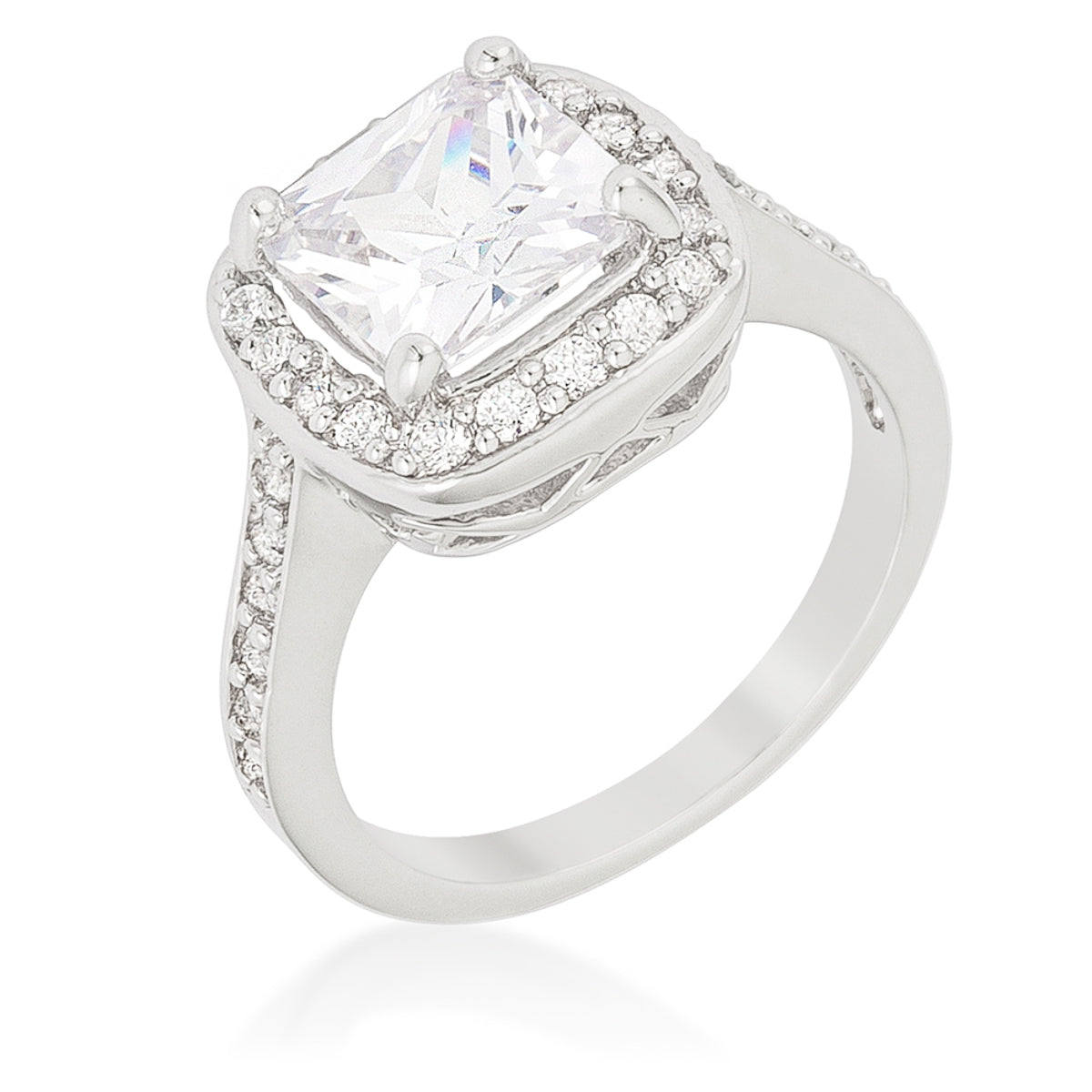 Desired Whisper Couture Line Halo Style Cushion Cut Engagement Ring - Friggin Jewelry Fashion