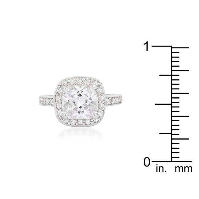 Desired Whisper Couture Line Halo Style Cushion Cut Engagement Ring - Friggin Jewelry Fashion